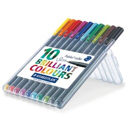 Staedtler Triplus Roller Kalem 10 RENK PLASTİK KUTULU SET - 1