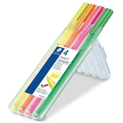 Staedtler Triplus Textsurfer Fosforlu Kalem 4 RENK PLASTİK KUTULU SET - 1