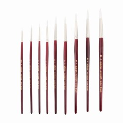 Südor 1092R Serisi Beyaz Sentetik Kıl Yuvarlak Uçlu Fırça No:2/0 - Südor