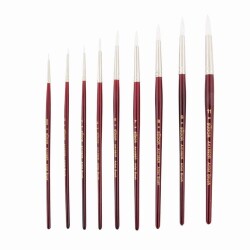 Südor 1092R Serisi Beyaz Sentetik Kıl Yuvarlak Uçlu Fırça No:3/0 - Südor