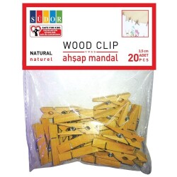 Südor Ahşap Mandal Büyük 3,5 cm 20 Adet Naturel - 1