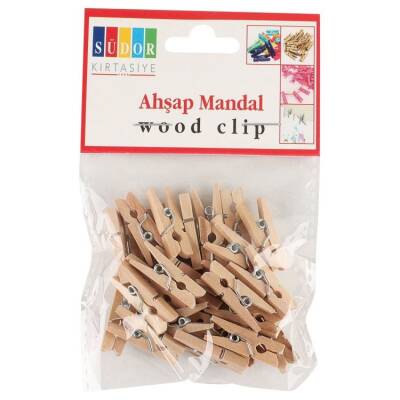 Südor Ahşap Mandal Küçük 2,5 cm 30 Adet Naturel - 1