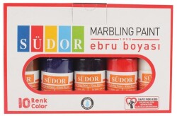 Südor Ebru Boyası 10 Renkx30 ml. Damlalıklı Şişe - 1