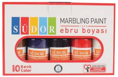 Südor Ebru Boyası 10 Renkx30 ml. Damlalıklı Şişe - 1