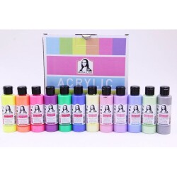 Südor Mona Lisa Akrilik Boya 12 Renk x 70 ml Set (Chalky + Neon) - 1