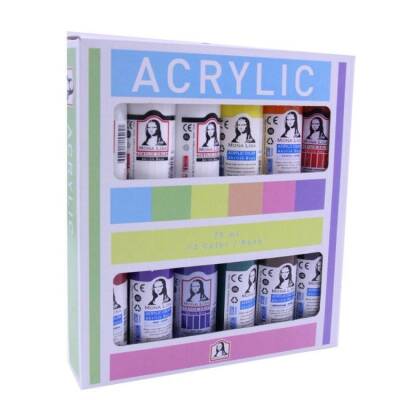 Südor Mona Lisa Akrilik Boya 12 Renk x 70 ml Set (Ekstra Beyaz) - 1