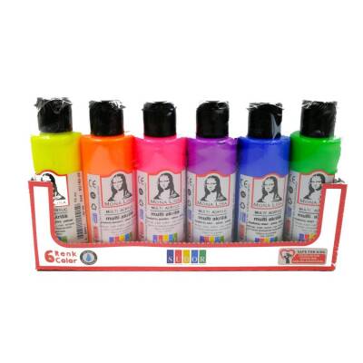 Südor Mona Lisa Multi Akrilik Boya 6 Fosforlu Renk x 70 ml Şişe - 1