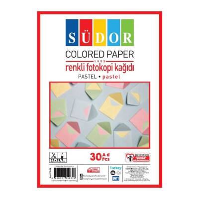 Südor Renkli Fotokopi Kağıdı 30'lu Pastel Renkler - 1