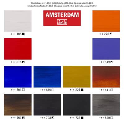 Talens Amsterdam Akrilik Boya 12 Renk x 20 ml Set Urban Landscape - 3