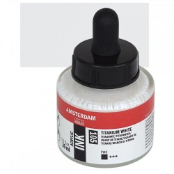 Talens Amsterdam Ink 30 ml Sıvı Akrilik Mürekkep 105 Titanium White - 1