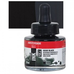 Talens Amsterdam Ink 30 ml Sıvı Akrilik Mürekkep 735 Oxide Black - 1