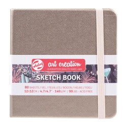 Talens Art Creation Sketchbook Sert Kapak Eskiz Defteri 140 gr 12x12 cm 80 yp CHAMPAGNE - 1