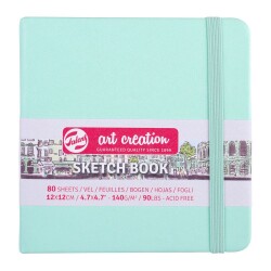 Talens Art Creation Sketchbook Sert Kapak Eskiz Defteri 140 gr 12x12 cm 80 yp FRESH MINT - 1