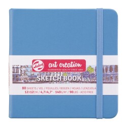 Talens Art Creation Sketchbook Sert Kapak Eskiz Defteri 140 gr 12x12 cm 80 yp MAVİ - 1