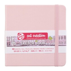 Talens Art Creation Sketchbook Sert Kapak Eskiz Defteri 140 gr 12x12 cm 80 yp PEMBE - 1