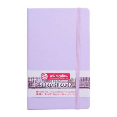 Talens Art Creation Sketchbook Sert Kapak Eskiz Defteri 140 gr 13x21 cm 80 yp PASTEL VIOLET - 1