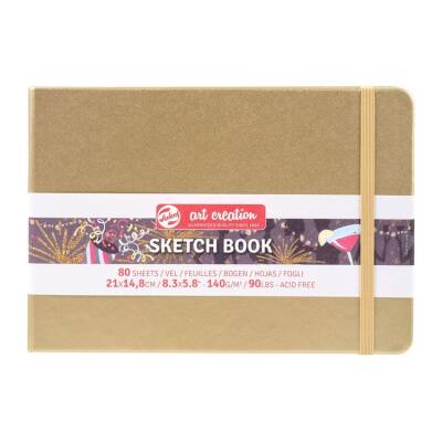 Talens Art Creation Sketchbook Sert Kapak Eskiz Defteri 140 gr 21x14,8 cm 80 yp GOLD - 1