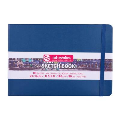 Talens Art Creation Sketchbook Sert Kapak Eskiz Defteri 140 gr 21x14,8 cm 80 yp NAVY BLUE - 1