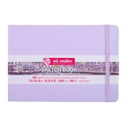 Talens Art Creation Sketchbook Sert Kapak Eskiz Defteri 140 gr 21x14,8 cm 80 yp PASTEL VIOLET - 1