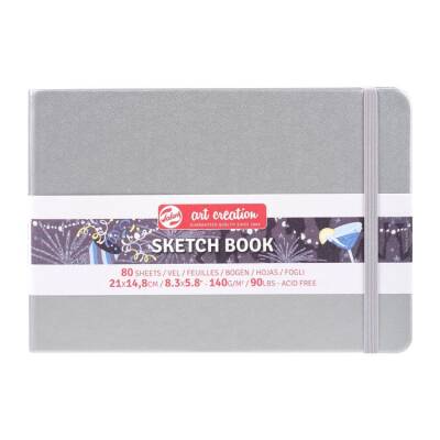 Talens Art Creation Sketchbook Sert Kapak Eskiz Defteri 140 gr 21x14,8 cm 80 yp SILVER - 1