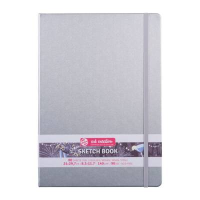 Talens Art Creation Sketchbook Sert Kapak Eskiz Defteri 140 gr 21x29,7 cm 80 yp SILVER - 1