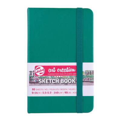 Talens Art Creation Sketchbook Sert Kapak Eskiz Defteri 140 gr 9x14 cm 80 yp FOREST GREEN - 1
