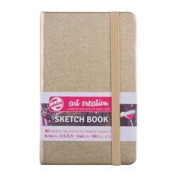 Talens Art Creation Sketchbook Sert Kapak Eskiz Defteri 140 gr 9x14 cm 80 yp GOLD - 1
