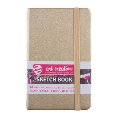 Talens Art Creation Sketchbook Sert Kapak Eskiz Defteri 140 gr 9x14 cm 80 yp GOLD - 1