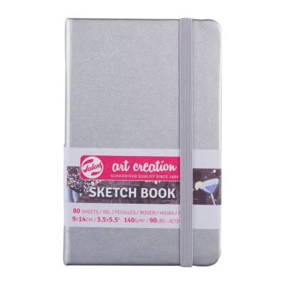 Talens Art Creation Sketchbook Sert Kapak Eskiz Defteri 140 gr 9x14 cm 80 yp SILVER - 1