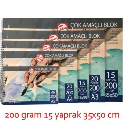 Talens Çok Amaçlı Resim Bloğu 200 gr 15 yp 35x50 cm - 1