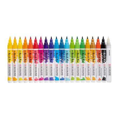 Talens Ecoline Brush Pen Fırça Uçlu Kalem 20 Renk Set N - 1