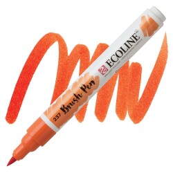 Talens Ecoline Brush Pen Fırça Uçlu Kalem 237 Deep Orange - 1