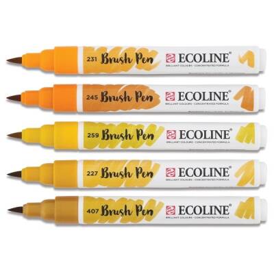 Talens Ecoline Brush Pen Fırça Uçlu Kalem 5 Renk Set EARTH - 1
