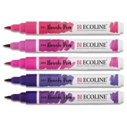 Talens Ecoline Brush Pen Fırça Uçlu Kalem 5 Renk Set VIOLET - 1