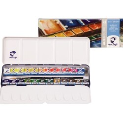 Talens Van Gogh 1/2 Tablet Sulu Boya 24 Renk Metal Kutu - Talens