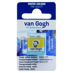 Talens Van Gogh 1/2 Tablet Sulu Boya 272 Transparent Yellow Medium - Talens