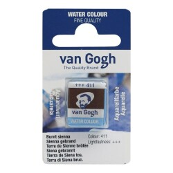 Talens Van Gogh 1/2 Tablet Sulu Boya 411 Burnt Sienna - Talens