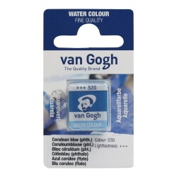 Talens Van Gogh 1/2 Tablet Sulu Boya 535 Cerulean Blue (Phthalo) - Talens