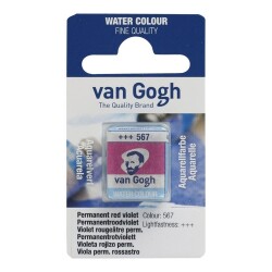 Talens Van Gogh 1/2 Tablet Sulu Boya 567 Permanent Red Violet - Talens