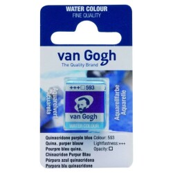 Talens Van Gogh 1/2 Tablet Sulu Boya 593 Quinacridone Purple Blue - Talens