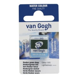 Talens Van Gogh 1/2 Tablet Sulu Boya 645 Hooker Green Deep - Talens