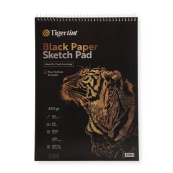 Tigertint Siyah Kağıt Eskiz Defteri A4 120 gr 40 yp - 1