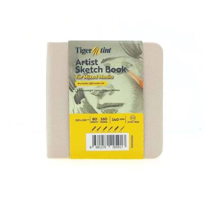 Tigertint Sketch Book Sert Kapaklı Eskiz Defteri 140 gr 12x12 cm 80 yp Bej - 1
