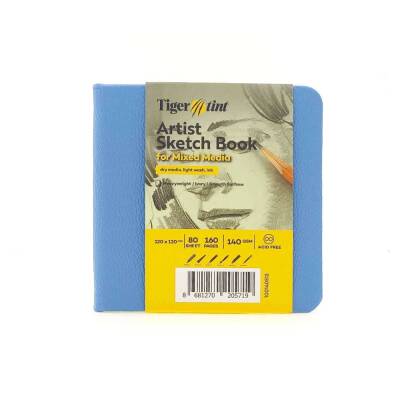 Tigertint Sketch Book Sert Kapaklı Eskiz Defteri 140 gr 12x12 cm 80 yp Gök Mavi - 1