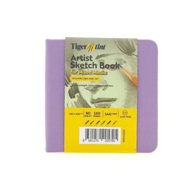 Tigertint Sketch Book Sert Kapaklı Eskiz Defteri 140 gr 12x12 cm 80 yp Lila - 1