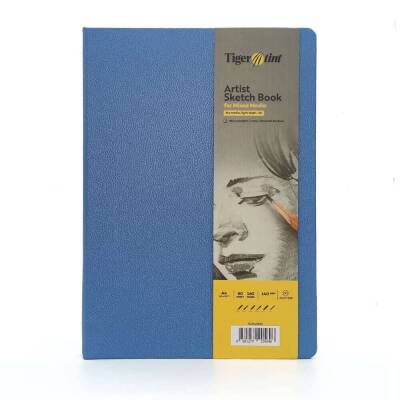 Tigertint Sketch Book Sert Kapaklı Eskiz Defteri 140 gr A4 80 yp Gök Mavi - 1