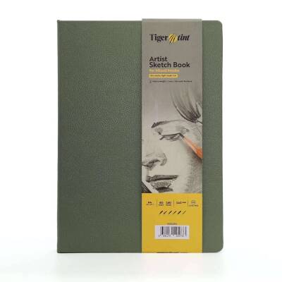 Tigertint Sketch Book Sert Kapaklı Eskiz Defteri 140 gr A4 80 yp Mint Yeşili - 1