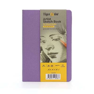 Tigertint Sketch Book Sert Kapaklı Eskiz Defteri 140 gr A5 80 yp Lila - 1