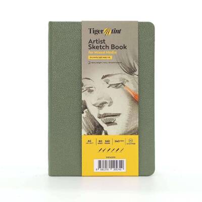 Tigertint Sketch Book Sert Kapaklı Eskiz Defteri 140 gr A5 80 yp Mint Yeşili - 1