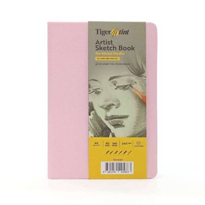 Tigertint Sketch Book Sert Kapaklı Eskiz Defteri 140 gr A5 80 yp Şeker Pembe - 1